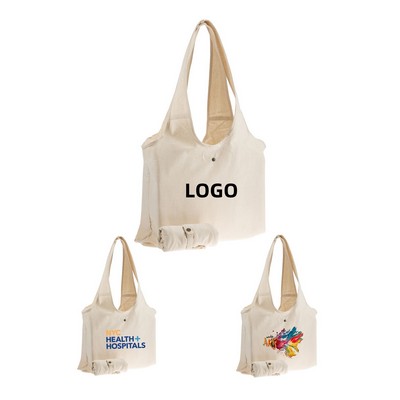 Foldable Snap-Closure Canvas Sling Bag
